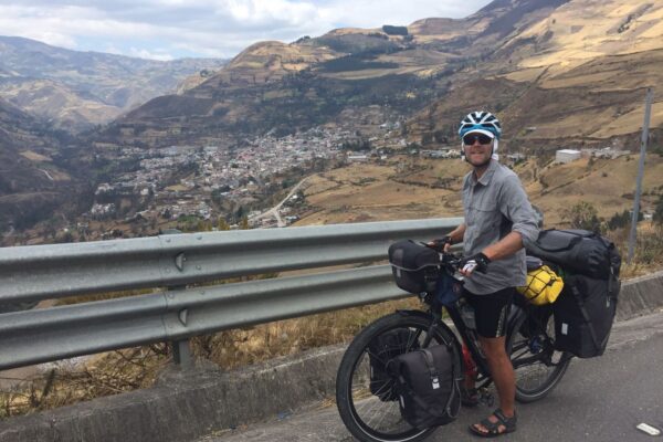 Chris from Switzerland was machine-man that I met in Ecuador. Along his bike travels, he was also reaching challenging summits. On his bike, which I could hardly lift off the ground with one hand, he carried crampons and mountaineering gear among others